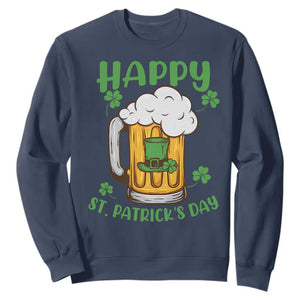Funny St. Patricks Day Drinking Sweatshirt Happy Paddy's Patty's Day Beer Lover TS02 Navy Printyourwear
