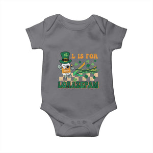 Funny Nurse St Patricks Day Baby Onesie Retro L is for Lorazepam Nursing Life TS02 Charcoal Print Your Wear