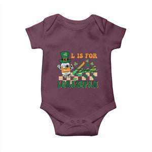 Funny Nurse St Patricks Day Baby Onesie Retro L is for Lorazepam Nursing Life TS02 Maroon Print Your Wear
