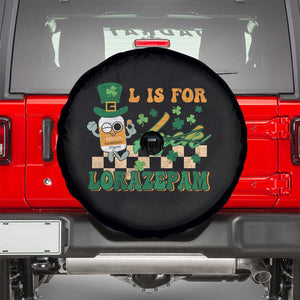 Funny Nurse St Patricks Day Spare Tire Cover Retro L is for Lorazepam Nursing Life TS02 Black Print Your Wear