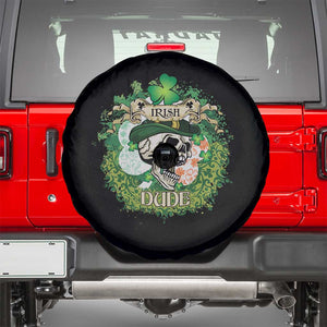 Irish Skull Spare Tire Cover Irish Dude Sugar Skull St Patricks Day Leprechaun TS02 Black Print Your Wear