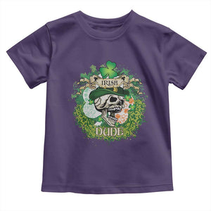 Irish Skull Toddler T Shirt Irish Dude Sugar Skull St Patricks Day Leprechaun TS02 Purple Print Your Wear