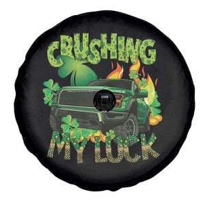 Funny St Patricks Day Spare Tire Cover Crushing My Luck Truck of Shamrocks TS02 Print Your Wear