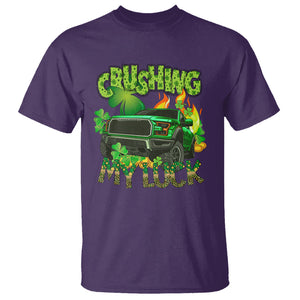 Funny St. Patricks Day T Shirt Crushing My Luck Truck of Shamrocks TS02 Purple Printyourwear