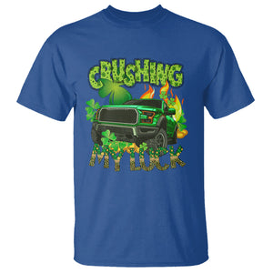 Funny St. Patricks Day T Shirt Crushing My Luck Truck of Shamrocks TS02 Royal Blue Printyourwear