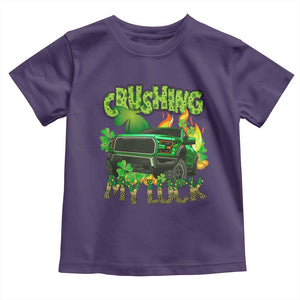 Funny St Patricks Day Toddler T Shirt Crushing My Luck Truck of Shamrocks TS02 Purple Print Your Wear