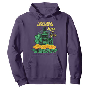 Funny St. Patricks Day Drinking Hoodie Irish Girls Are Made of Whiskey On Ice Alcohol Lover TS02 Purple Printyourwear