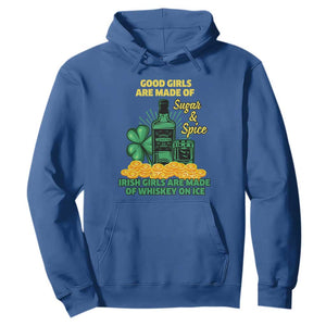 Funny St. Patricks Day Drinking Hoodie Irish Girls Are Made of Whiskey On Ice Alcohol Lover TS02 Royal Blue Printyourwear