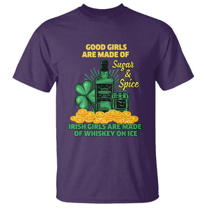 Funny St. Patricks Day Drinking T Shirt Irish Girls Are Made of Whiskey On Ice Alcohol Lover TS02 Purple Printyourwear