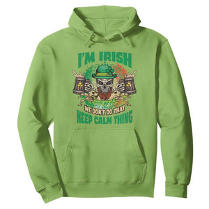 Irish Skull Hoodie I'm Irish We Don't Do That Keep Calm Thing St Patrick's Day Shamrock TS02 Lime Printyourwear