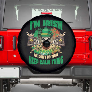 Irish Skull Spare Tire Cover I'm Irish We Don't Do That Keep Calm Thing St Patrick's Day Shamrock TS02 Black Print Your Wear