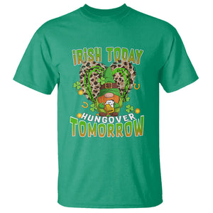 Funny St. Patricks Day Drinking T Shirt Irish Today Hungover Tomorrow Beer Lover Gnome TS02 Irish Green Printyourwear