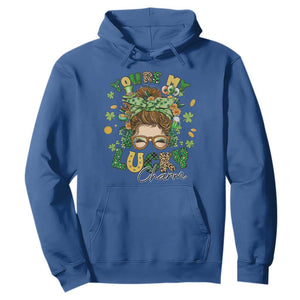 Funny St. Patricks Day Hoodie You Are My Lucky Charm Shamrock Messy Bun TS02 Royal Blue Printyourwear