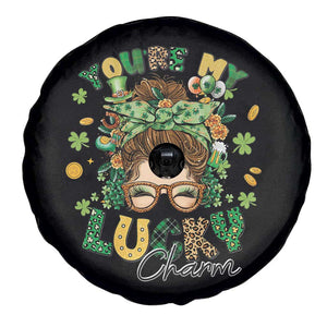 Funny St Patricks Day Spare Tire Cover You Are My Lucky Charm Shamrock Messy Bun TS02 Print Your Wear