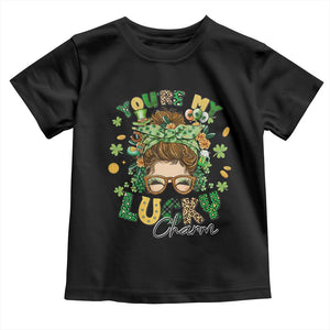 Funny St Patricks Day Toddler T Shirt You Are My Lucky Charm Shamrock Messy Bun TS02 Black Print Your Wear