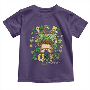 Funny St Patricks Day Toddler T Shirt You Are My Lucky Charm Shamrock Messy Bun TS02 Purple Print Your Wear