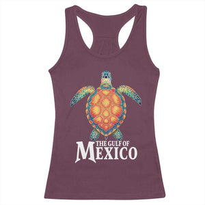 The Gulf Of Mexico Racerback Tank Top Sea Turtle Graphic Forever Never Forget TS02 Maroon Print Your Wear