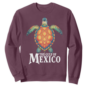 The Gulf Of Mexico Sweatshirt Sea Turtle Graphic Forever Never Forget TS02 Maroon Print Your Wear