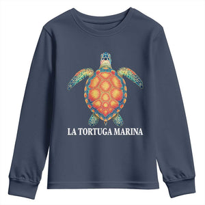 La Tortuga Marina Youth Sweatshirt Sea Turtle Gulf Of Mexico Forever TS02 Navy Print Your Wear