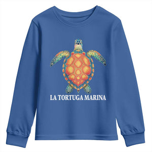 La Tortuga Marina Youth Sweatshirt Sea Turtle Gulf Of Mexico Forever TS02 Royal Blue Print Your Wear