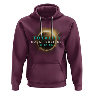 Total Solar Eclipse 2045 Hoodie American Totality August 12 TS02 Maroon Printyourwear