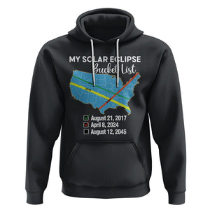 Total Solar Eclipse 2045 Hoodie My Totality Bucket List 2017 2024 2045 Tour Map TS02 Black Printyourwear