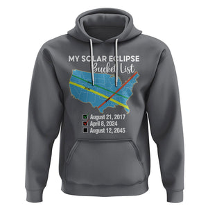 Total Solar Eclipse 2045 Hoodie My Totality Bucket List 2017 2024 2045 Tour Map TS02 Charcoal Printyourwear