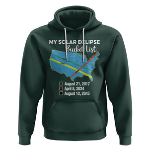 Total Solar Eclipse 2045 Hoodie My Totality Bucket List 2017 2024 2045 Tour Map TS02 Dark Forest Green Printyourwear