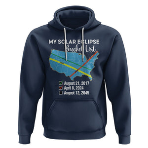 Total Solar Eclipse 2045 Hoodie My Totality Bucket List 2017 2024 2045 Tour Map TS02 Navy Printyourwear