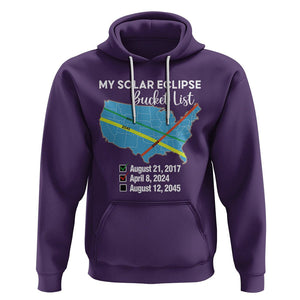Total Solar Eclipse 2045 Hoodie My Totality Bucket List 2017 2024 2045 Tour Map TS02 Purple Printyourwear