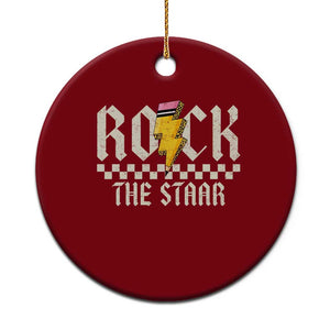 Rock The STAAR Day Ceramic Ornament Texas Teacher Student Motivational Testing TS02 1pc Red Print Your Wear