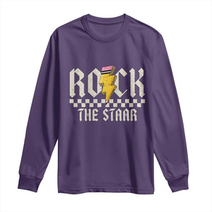 Rock The STAAR Day Long Sleeve Shirt Texas Teacher Student Motivational Testing TS02 Purple Print Your Wear