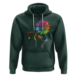 LGBT Ally Cat Hoodie Gay Pride Rainbow Sunflower TS02 Dark Forest Green Printyourwear