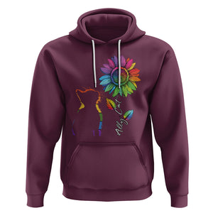 LGBT Ally Cat Hoodie Gay Pride Rainbow Sunflower TS02 Maroon Printyourwear