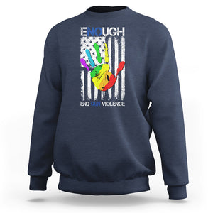 Gun Violence Awareness Sweatshirt Enough End Gun Violence Protect Our Children Orange Mom Dad TS02 Navy Printyourwear