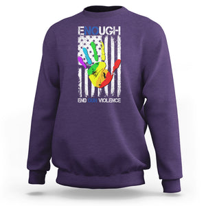 Gun Violence Awareness Sweatshirt Enough End Gun Violence Protect Our Children Orange Mom Dad TS02 Purple Printyourwear