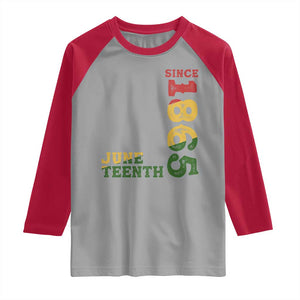 Juneteenth Since 1865 Raglan Shirt Freedom Black History Independence Day TS02 Sport Gray Red Print Your Wear