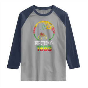Juneteenth 1865 Raglan Shirt Retro Black Woman Pride TS02 Sport Gray Navy Print Your Wear