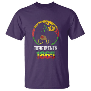 Juneteenth Is My Independence Day T Shirt Black Womens Black Pride TS02 Purple Print Your Wear