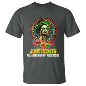 Juneteenth 1865 T Shirt Remembering Ancestors African American Woman TS02 Dark Heather Print Your Wear