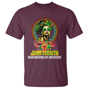 Juneteenth 1865 T Shirt Remembering Ancestors African American Woman TS02 Maroon Print Your Wear