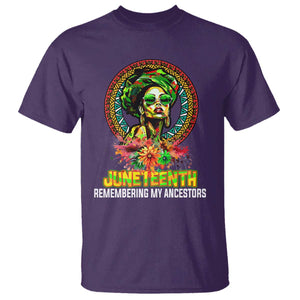 Juneteenth 1865 T Shirt Remembering Ancestors African American Woman TS02 Purple Print Your Wear
