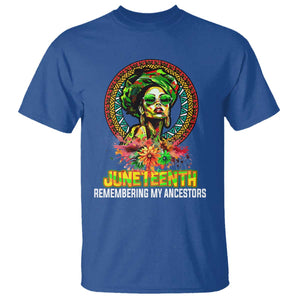 Juneteenth 1865 T Shirt Remembering Ancestors African American Woman TS02 Royal Blue Print Your Wear