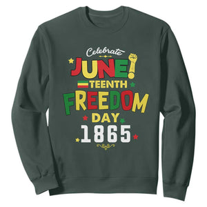 Celebrate Juneteenth 1865 Sweatshirt Black History Independence Day TS02 Dark Forest Green Print Your Wear
