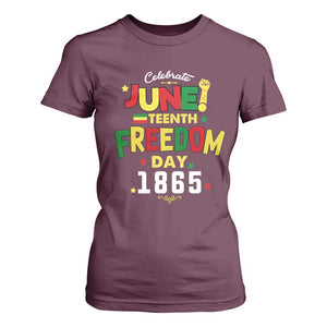 Celebrate Juneteenth 1865 T Shirt For Women Freedom Day Black History Independence TS02 Maroon Print Your Wear