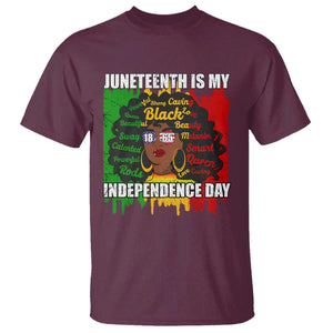 Juneteenth Is My Independence Day T Shirt Since 1865 African American Woman TS02 Maroon Print Your Wear