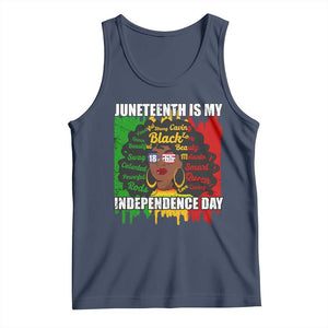 Juneteenth Is My Independence Day Tank Top Since 1865 African American Woman TS02 Navy Print Your Wear