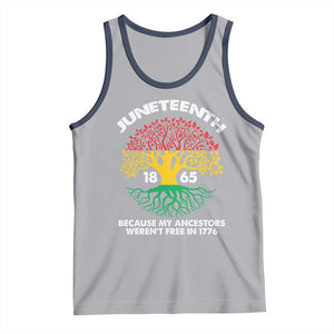 Juneteenth 1865 Tank Top Because My Ancestor Weren't Free In 1776 African American Roots TS02 Athletic Heather Navy Print Your Wear