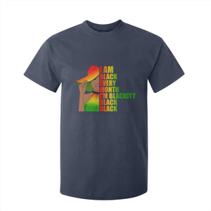 I Am Black Every Month T Shirt For Kid Blackity Slay Woman African Pride TS02 Navy Print Your Wear