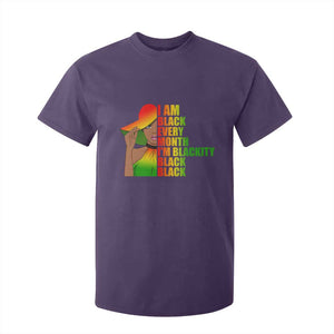 I Am Black Every Month T Shirt For Kid Blackity Slay Woman African Pride TS02 Purple Print Your Wear
